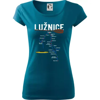 Mapa řeky Lužnice - Dámské triko Pure - 2XL ( Petrolejová )
