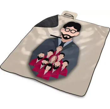 deka Sablio Plážová deka Money heist Profesor a jeho tým Béžová: 200x140 cm