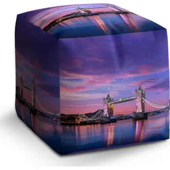 Taburet Sablio Taburet Cube Londýn Tower Bridge: 40x40x40 cm