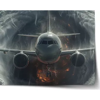 Plakát Sablio Plakát Letadlo v bouři - 120x80 cm