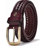 Pánský pletený kožený pásek Tangle Man Tmavě hnědý - Délka 115 cm