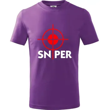 Sniper zameřovač - Tričko dětské bavlněné - 98 cm / 2 roky ( Fialová )