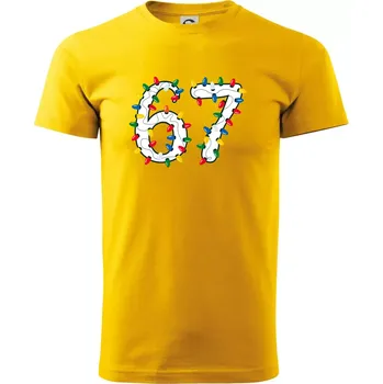 Pánské tričko 67 vánoční osvětlení - Triko extra velké (5-8XL) - 7XL ( Žlutá )