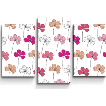 Obraz Sablio Obraz - 3-dílný Růžové kvítí - 75x50 cm