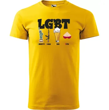 Pánské tričko Sablio Tričko s potiskem LGBT - žluté L