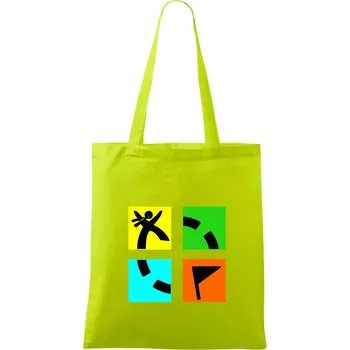 Geocaching logo barevné - Taška bavlněná - 42 x 38 cm ( Limetková )