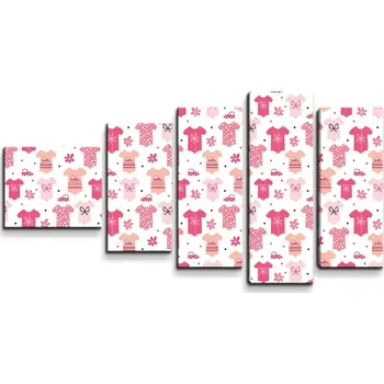 Obraz Sablio Obraz - 5-dílný Růžové oblečky - 100x60 cm