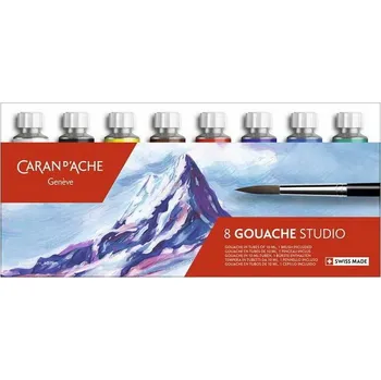 Caran D'Ache Guache Studio kvašové barvy - tuby 10ml 8 ks plastový box