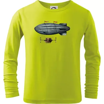 Chlapecké oblečení Vzducholoď barevná - Triko dětské Long Sleeve - 104-110cm / 3-4 roky ( Limetková )