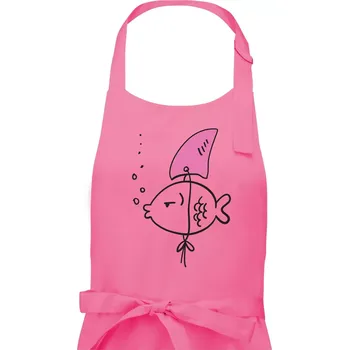 Kuchyňská zástěra Drsná ryba - Dámská zástěra na vaření - Univerzální velikost ( Růžová )