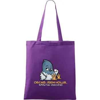 Občas jsem holub - Taška bavlněná - 42 x 38 cm ( Fialová )