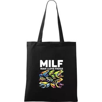 MILF Man I Love Frogs - Taška bavlněná - 42 x 38 cm ( Černá )