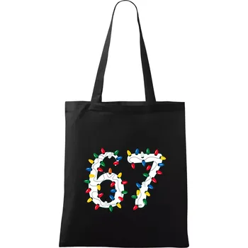 Nákupní taška 67 vánoční osvětlení - Taška bavlněná - 42 x 38 cm ( Černá )