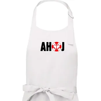 Kuchyňská zástěra Pozdrav vodáka ahoj - Pánská zástěra na vaření - Univerzální velikost ( Bílá )