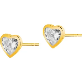 Náušnice Zlaté náušnice se zirkony - srdce - AP529-0733