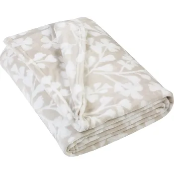 deka Béžová fleecová deka 200x240 cm Brooke Floral – Catherine Lansfield ID_1747340