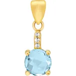 Zlatý přívěsek Naria ze žlutého zlata se Swiss Blue topazem a Brilliance Zirconia