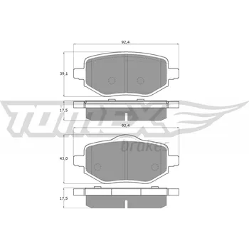 Brzdová destička Sada brzdových destiček, kotoučová brzda TOMEX Brakes TX 60-02