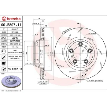 Autodíl Brzdový kotouč BREMBO 09.E897.11