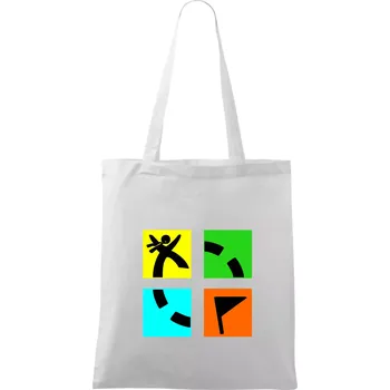 Geocaching logo barevné - Taška bavlněná - 42 x 38 cm ( Bílá )