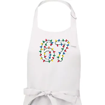 Kuchyňská zástěra 67 vánoční osvětlení - Pánská zástěra na vaření - Univerzální velikost ( Bílá )