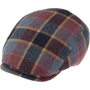 Čepice Fiebig - Headwear since 1903 Pánská modrá kostkovaná vlněná bekovka - Fiebig Velikost: 57 cm (M)