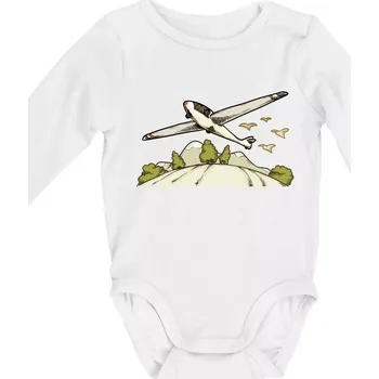 Kluzák kreslený - Body kojenecké s dlouhým rukávem - Dlouhý r. do 3 měs ( Bílá )