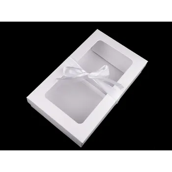 Dárková krabička Papírová krabička s průhledem a stuhou