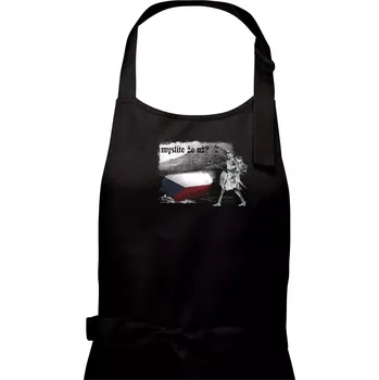 Kuchyňská zástěra Blaničtí rytíři - myslíte že už - Dámská zástěra na vaření - Univerzální velikost ( Černá )