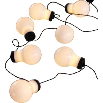Vánoční dekorace Černý LED světelný řetěz ve tvaru žárovek DecoKing Bulb, 10 světýlek, délka 2,2 m ID_1161972