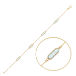 MINET Elegantní zlatý náramek se světle modrými zirkony Au 585/1000 1,90g JMG0156AGB17