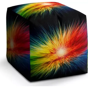 Taburet Sablio Taburet Cube Barevná exploze: 40x40x40 cm