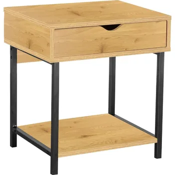 Noční stolek Noční stolek přírodní dub/černý rám SN6-FX