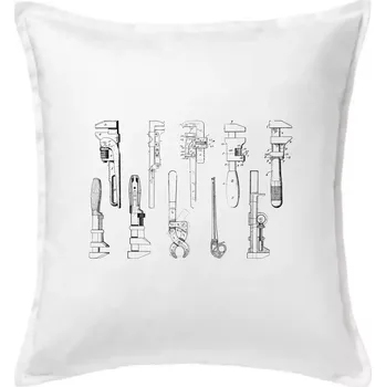 Polštář Instalatérské nářadí - Polštář 50x50 - 50x50 - Včetně výplně ( Bílá )