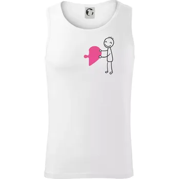 Párová trička puzzle postavička - Tílko pánské Core - XL ( Bílá )