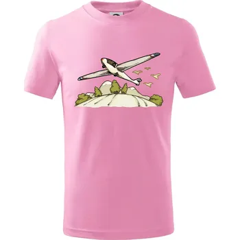 Chlapecké tričko Kluzák kreslený - Tričko dětské bavlněné - 98 cm / 2 roky ( Růžová )