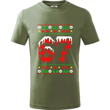 67 vánoční motiv - Tričko dětské bavlněné - 122 cm/6 let ( Khaki )