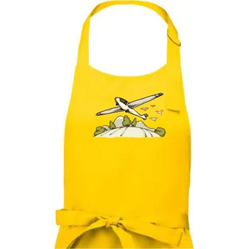 Kuchyňská zástěra Kluzák kreslený - Pánská zástěra na vaření - Univerzální velikost ( Žlutá )