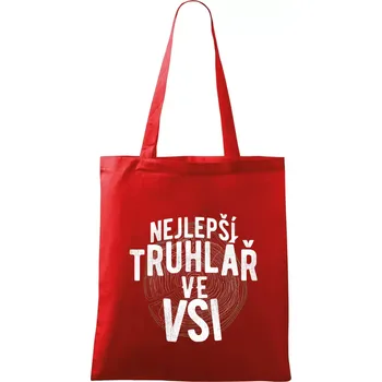 Nákupní taška Nejlepší truhlař ve vsi - Taška bavlněná - 42 x 38 cm ( Červená )