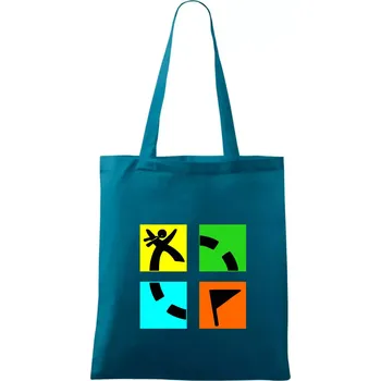 Geocaching logo barevné - Taška bavlněná - 42 x 38 cm ( Petrolejová )