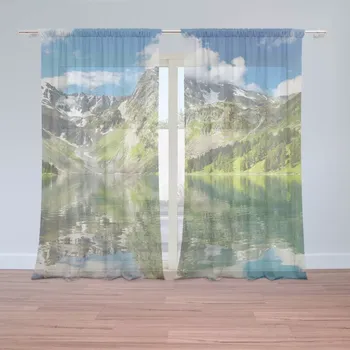 Záclona Sablio Záclony Odraz hor na jezeře: 2ks 150x250cm