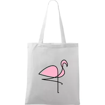 Plameňák na hubené noze - Taška bavlněná - 42 x 38 cm ( Bílá )