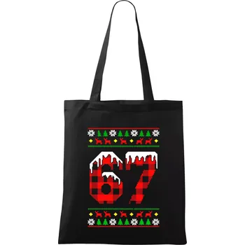 Nákupní taška 67 vánoční motiv - Taška bavlněná - 42 x 38 cm ( Černá )