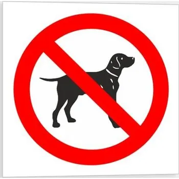 Traiva s.r.o. Zákaz vstupu se psem Verze: Samolepka inverzní 80 x 80 mm tl. 0.1 mm - Kód: 10531