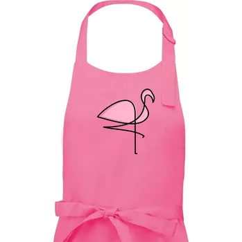 Kuchyňská zástěra Plameňák na hubené noze - Dámská zástěra na vaření - Univerzální velikost ( Růžová )