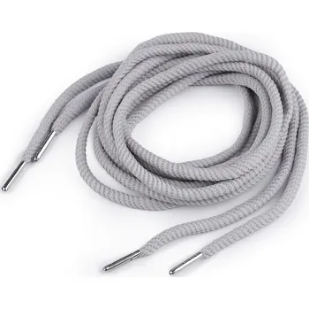 Oděvní šňůra s koncovkami do kapucí, délka 130 cm, malé, 5 šedá světlá