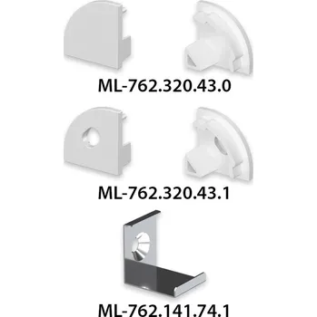 Průmyslové svítidlo MCLED Koncovka pro RF s otvorem stříbrná ML-762.320.43.1