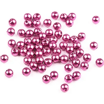 Dětské navlékací korálky Plastové voskové korálky / perly Glance Ø5 mm, malé, F20 fialová světlá