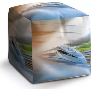 Taburet Sablio Taburet Cube Rychlovlak projíždějící nádražím: 40x40x40 cm