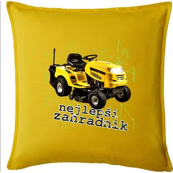 Polštář Nejlepší zahradník traktor - Polštář 50x50 - 50x50 - Pouze potah ( Žlutá )